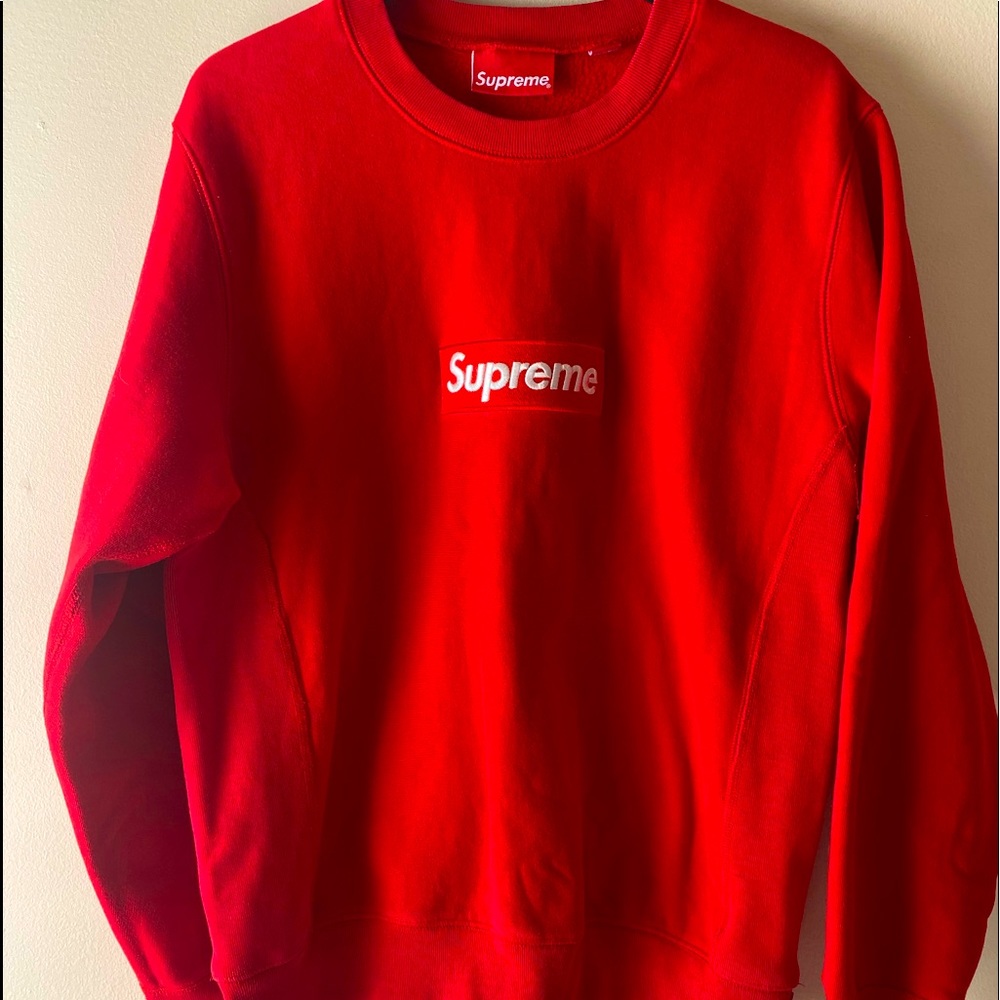 F/W 15 Supreme Red on Red Box Logo Crewneck